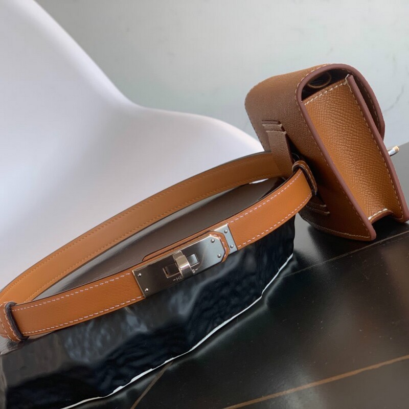 Stylish 1.8 High quality retractable palmprint cowhide Women's Belt Adjustable without punching belt Kelly Niche decorative strap set Fanny Pack