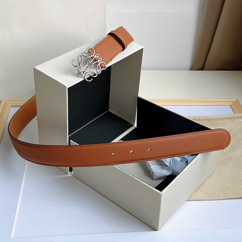 Leather belt Smooth buckle women with trench coat suit skirt clothing accessories everything stylish 3.2CM LOE belt