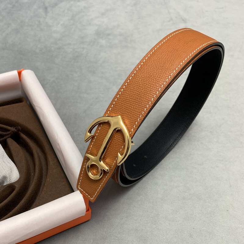 Dual-use model 3.2 Genuine leather Women's palm print right leather suit Belt Stainless steel buckle Belt Linse delicate belt