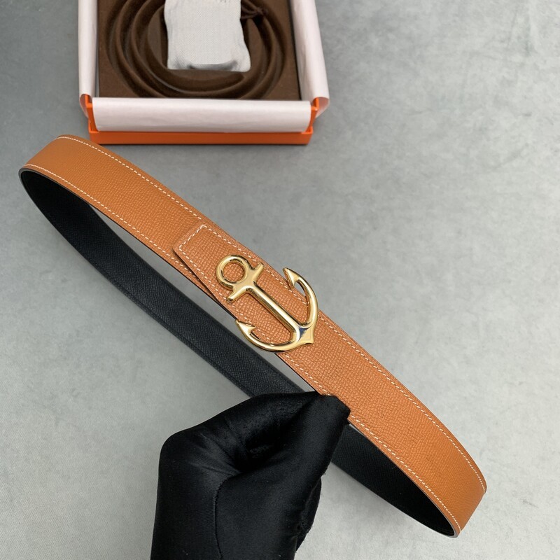 Dual-use model 3.2 Genuine leather Women's palm print right leather suit Belt Stainless steel buckle Belt Linse delicate belt