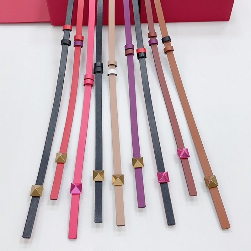 Mini waistband accessories Color cowhide women's belt waistband 1.2 thin waist dual-use leather dress belt