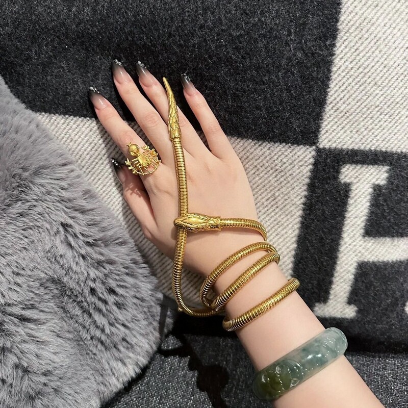 Fashion accessories snake head waist chain pure copper women's thin waist chain multi-purpose accessory snake head gold chain