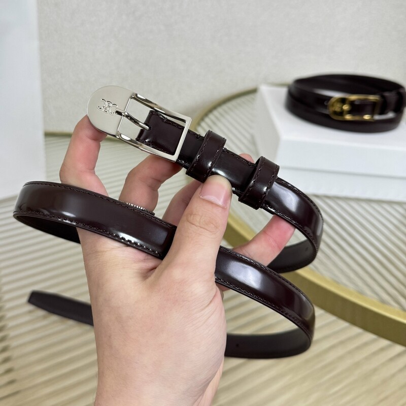 Bright Light Slim 1.8CM Women's Needle-Type Leather Fashion Waist Belt for Tightening Waist and Matching Skirt Belt