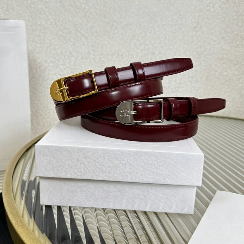 Bright Light Slim 1.8CM Women's Needle-Type Leather Fashion Waist Belt for Tightening Waist and Matching Skirt Belt
