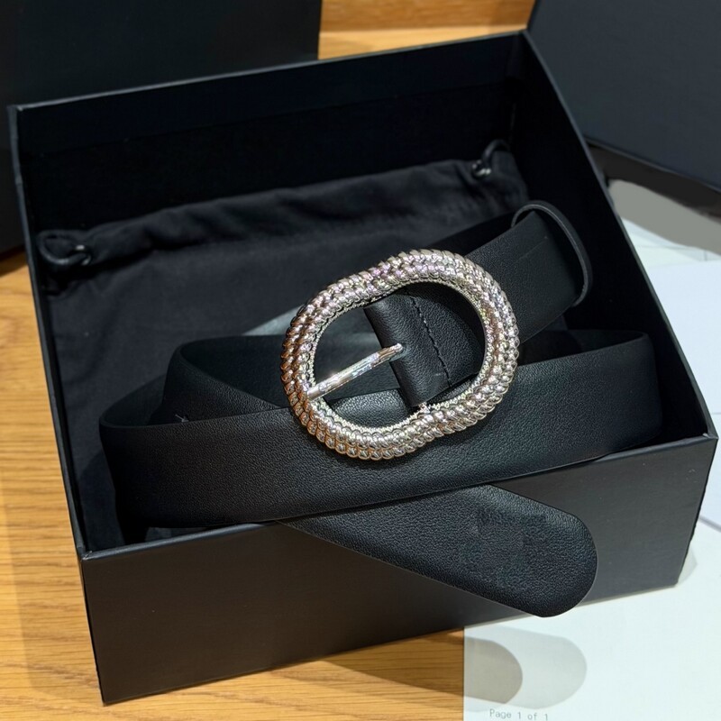 Fashion trend genuine leather belt with brass buckle-style waist accessory for denim 3CM summer shorts, simple and classic leather belt for women