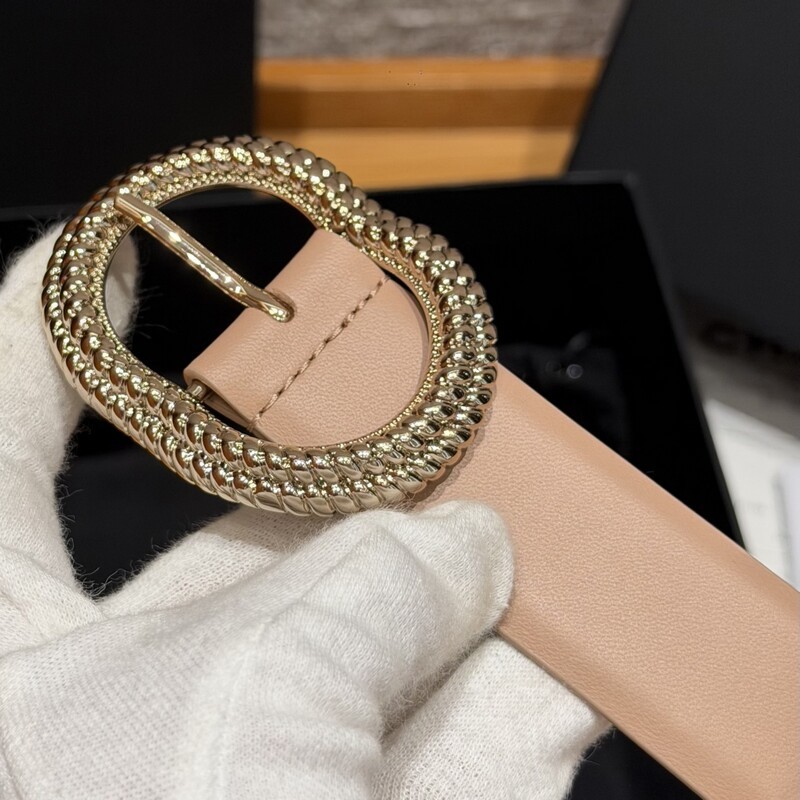 Fashion trend genuine leather belt with brass buckle-style waist accessory for denim 3CM summer shorts, simple and classic leather belt for women