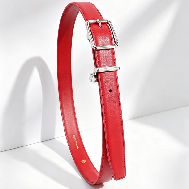 Hao Xiaowu's new style women's leather belt, fashionable genuine leather trim, versatile for jeans, 2.5 needle buckle, fashionable women's belt