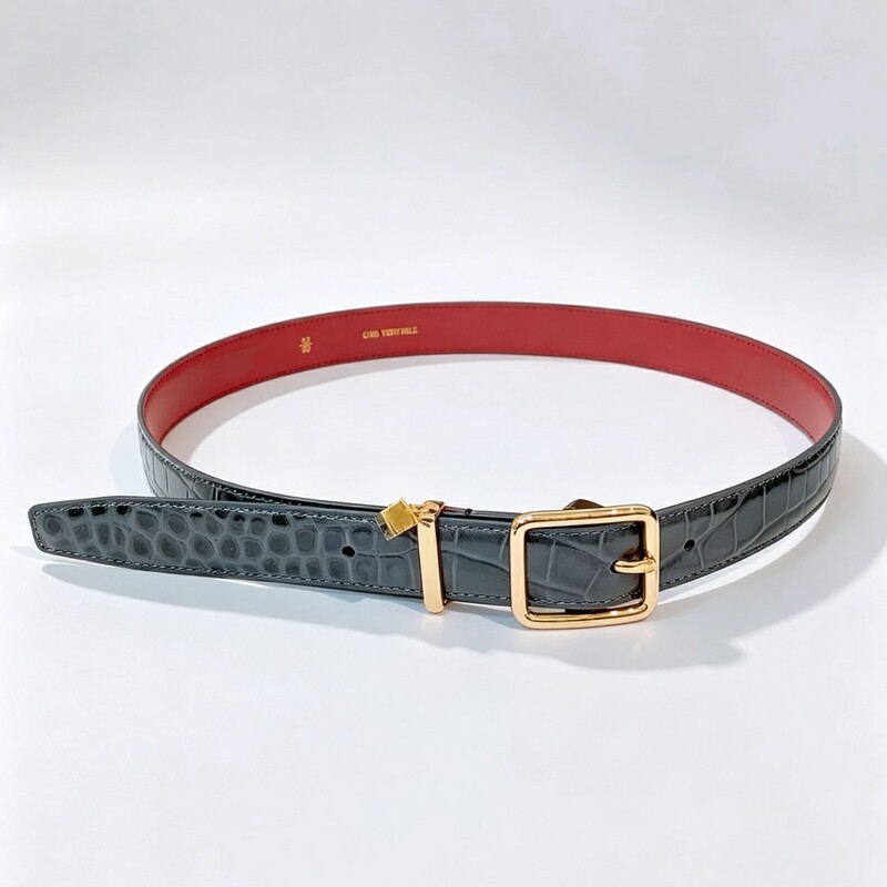 Hao Xiaowu's new style women's leather belt, fashionable genuine leather trim, versatile for jeans, 2.5 needle buckle, fashionable women's belt