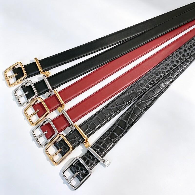 Hao Xiaowu's new style women's leather belt, fashionable genuine leather trim, versatile for jeans, 2.5 needle buckle, fashionable women's belt