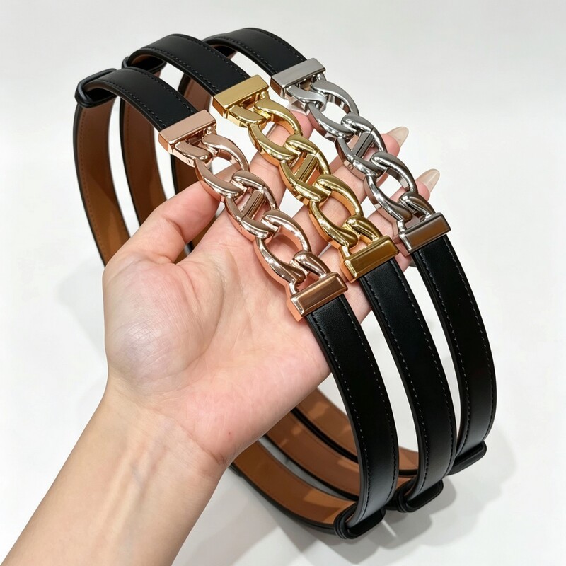 Chain-style elastic women's waist belt leather versatile decorative dress with a waistband that cinches and enhances slimming figure women's waist belt