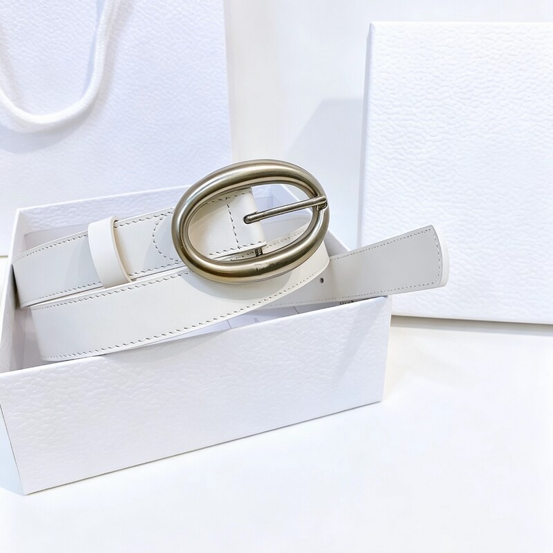Classic leather retro oval buckle 2.5 inch women's leather belt, genuine leather, black, versatile, high-quality copper metal buckle belt