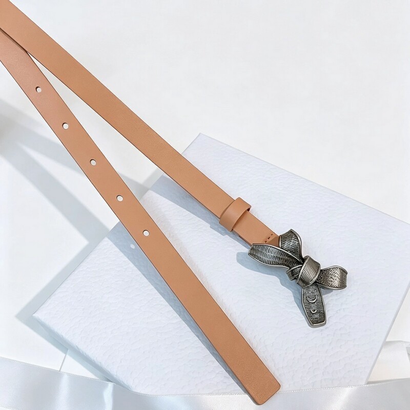 Luxury-lite style bow belt for women, simple and versatile, fashionable decorative denim pants, Korean-style dress with belt