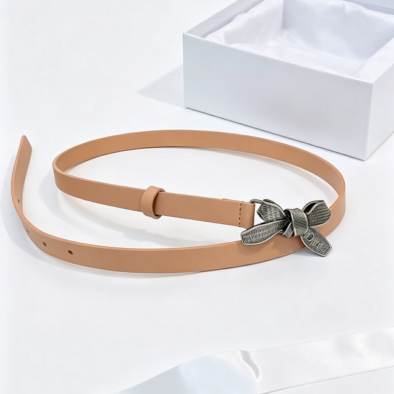 Luxury-lite style bow belt for women, simple and versatile, fashionable decorative denim pants, Korean-style dress with belt