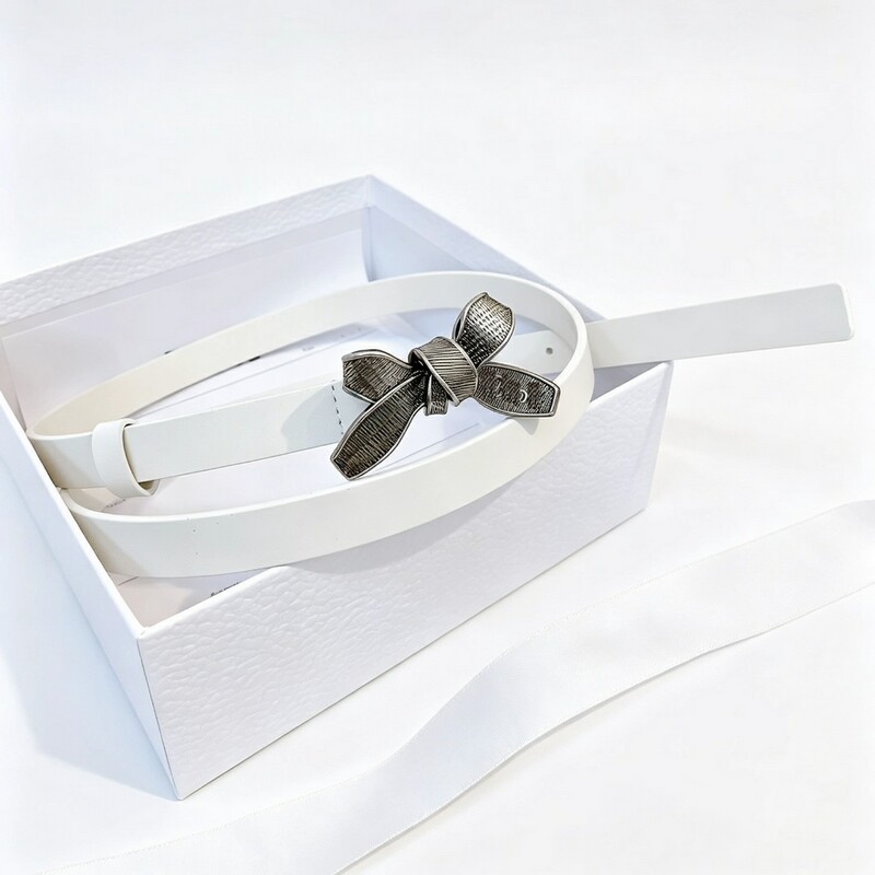 Luxury-lite style bow belt for women, simple and versatile, fashionable decorative denim pants, Korean-style dress with belt