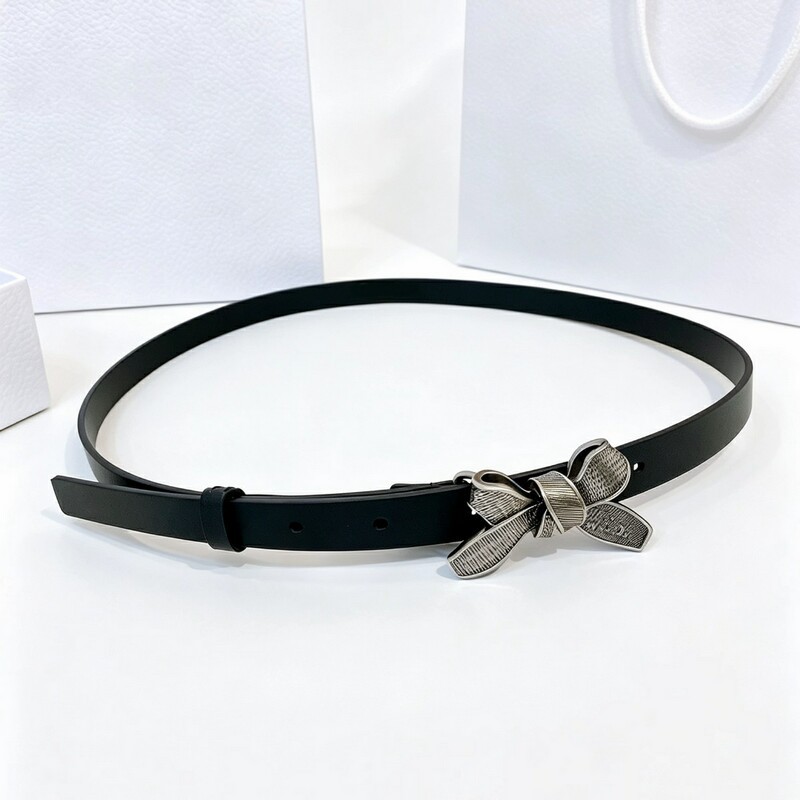 Luxury-lite style bow belt for women, simple and versatile, fashionable decorative denim pants, Korean-style dress with belt