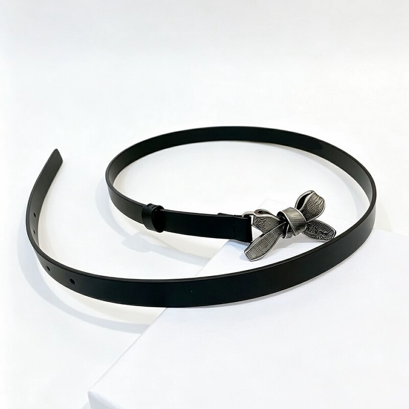 Luxury-lite style bow belt for women, simple and versatile, fashionable decorative denim pants, Korean-style dress with belt