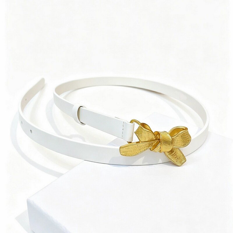 Luxury-lite style bow belt for women, simple and versatile, fashionable decorative denim pants, Korean-style dress with belt