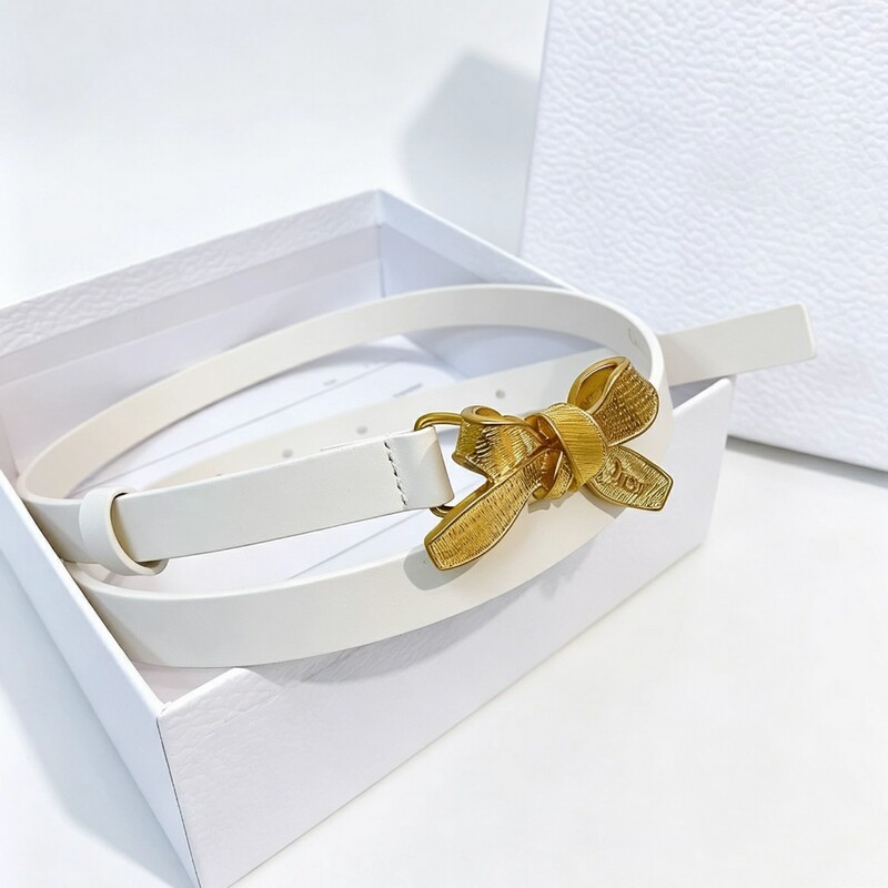 Luxury-lite style bow belt for women, simple and versatile, fashionable decorative denim pants, Korean-style dress with belt