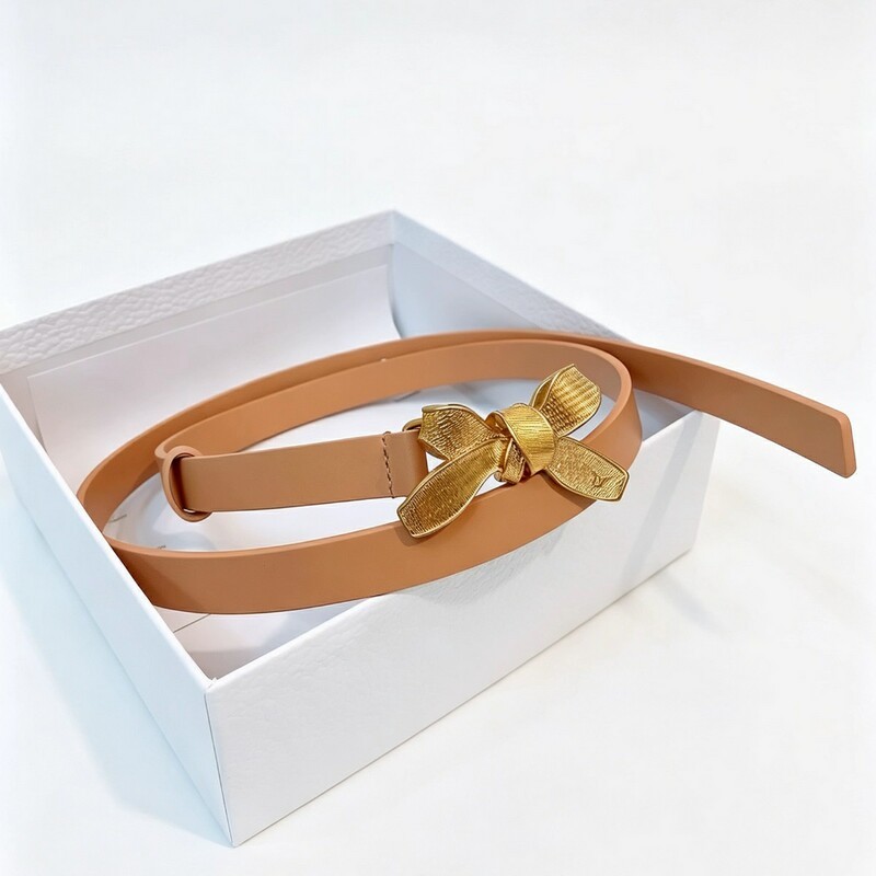 Luxury-lite style bow belt for women, simple and versatile, fashionable decorative denim pants, Korean-style dress with belt