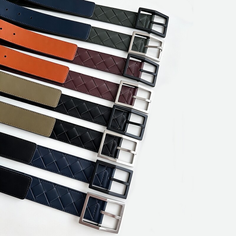 Cowboy-style genuine leather waistband casual hand-woven men's leather belt, genuine leather button closure, pants belt, versatile waistband, business style
