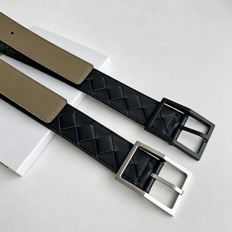 Cowboy-style genuine leather waistband casual hand-woven men's leather belt, genuine leather button closure, pants belt, versatile waistband, business style