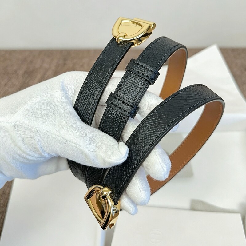 Women's slim-fitting high-waist pants with genuine leather palm-patterned cowhide belt, stylish dress with versatile stretch belt