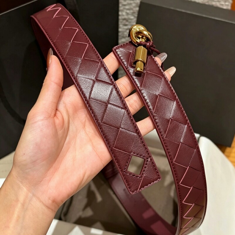 Fashion woven sheepskin check pattern women's waist belt 3CM handcrafted check pattern stretch waist accessory belt