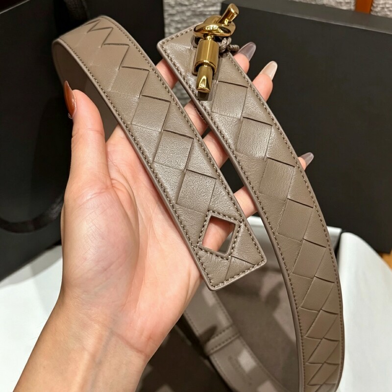 Fashion woven sheepskin check pattern women's waist belt 3CM handcrafted check pattern stretch waist accessory belt