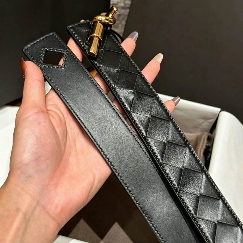 Fashion woven sheepskin check pattern women's waist belt 3CM handcrafted check pattern stretch waist accessory belt