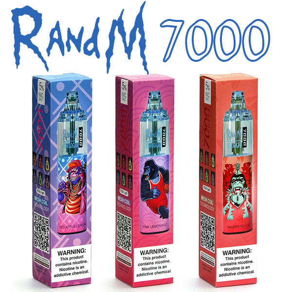 RandM Tornado 7000 Puffs Vape Pen Strawberry Ice Vaporizer device