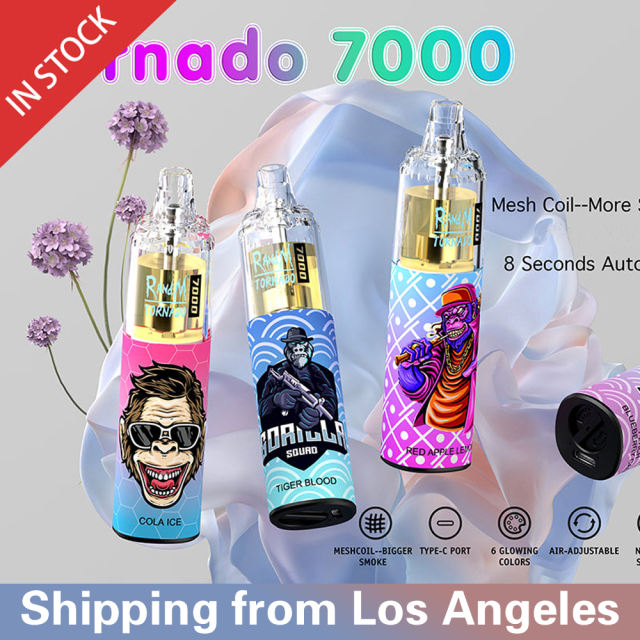 RANDM TORNADO 7000 PUFFS VAPORIZER RGB GLOWING AIRFLOW CONTROL DISPOSABLE VAPES PEN DEVICE DEVICE  (Free Shipping) R&M Bar Best Vaping Online Store R AND M 7000