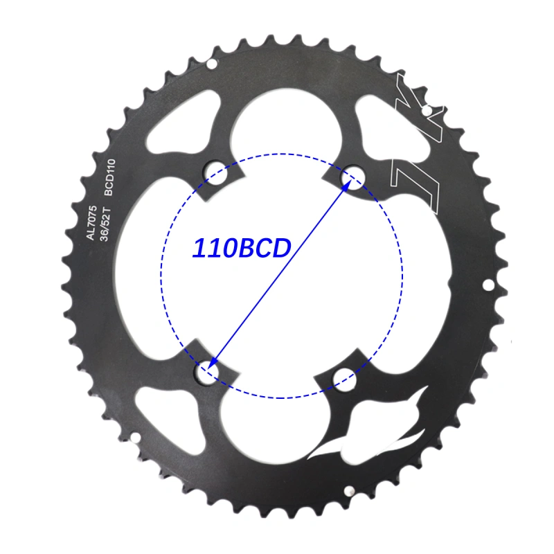 DJC Road Bike Chainring 110bcd 4 Bolts Oval 2x Chainring Double 52t 36t for Shimano 4700 5800 6800 105 R7000 R8000 R9100