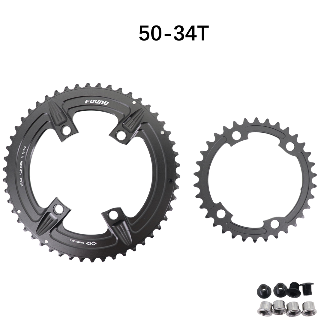 SHIMANO - ブンブン Fovno double bike chainring 2x round for road bike gravel