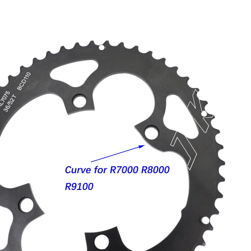 DJC Road Bike Chainring 110bcd 4 Bolts Oval 2x Chainring Double 52t 36t for Shimano 4700 5800 6800 105 R7000 R8000 R9100