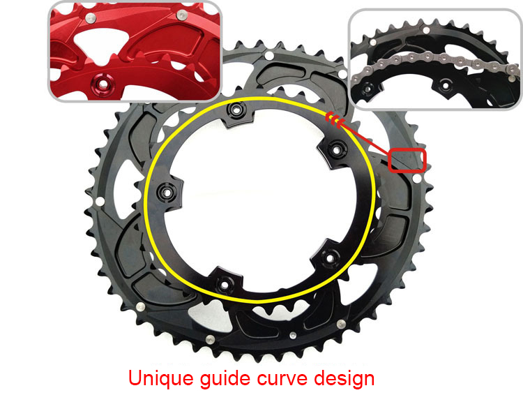 Snail double chainring 110bcd road bike oval chainring 2x 50t 35t 34t 53t 39t gravel for sram red rival s350 s900 110 bcd