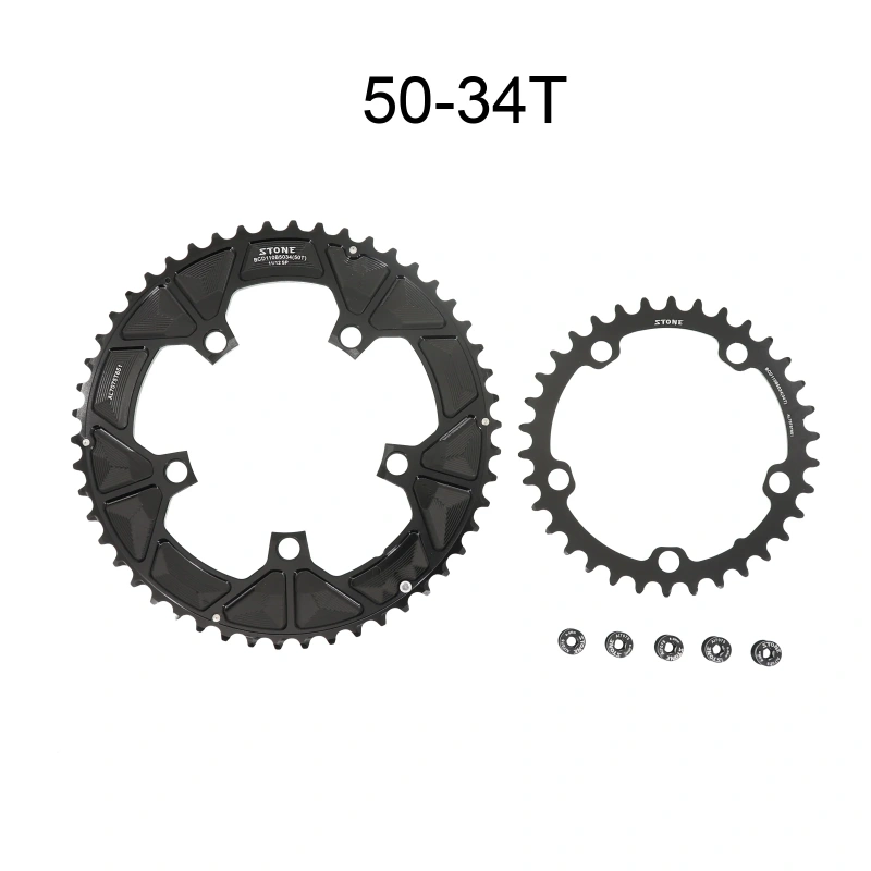 Stone 110bcd Round Double Chainring for Shimano 12S 5 Bolts Crank 12 Speed Road Bike 54 40T 46 32t 52 36T 53 39T 50 34 48 33T 2x