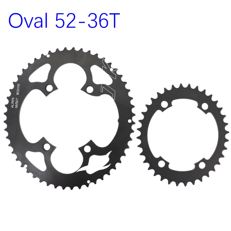 DJC Road Bike Chainring 110bcd 4 Bolts Oval 2x Chainring Double 52t 36t for Shimano 4700 5800 6800 105 R7000 R8000 R9100
