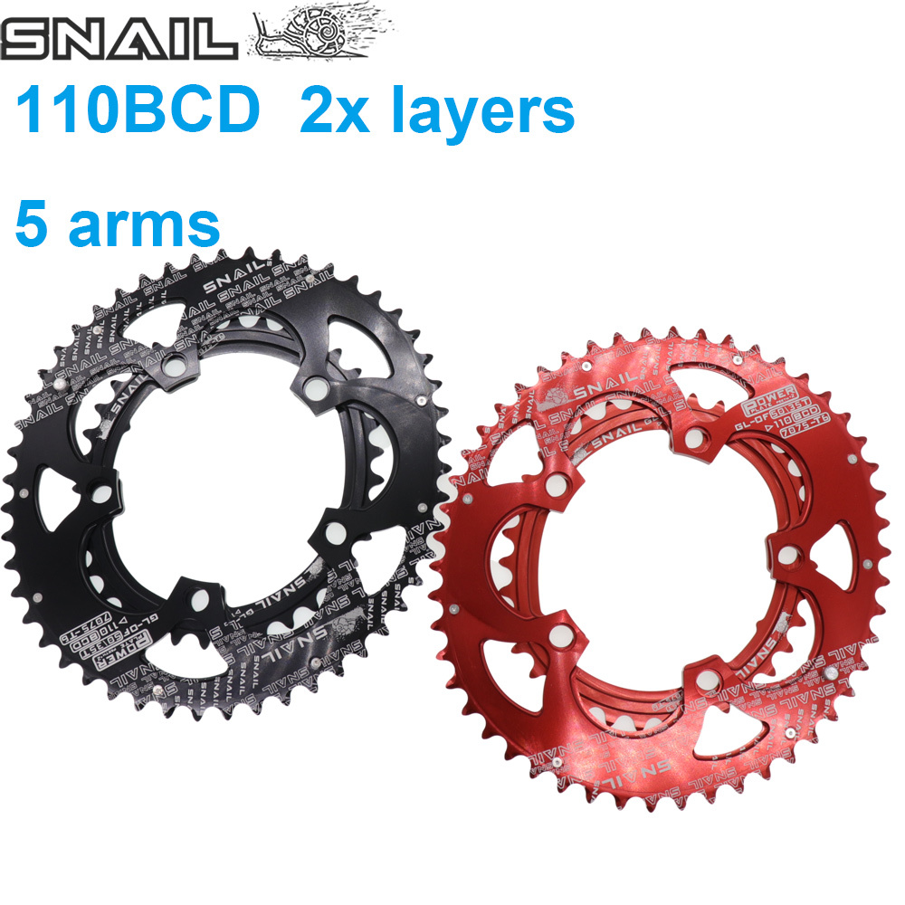 Snail double chainring 110bcd road bike oval chainring 2x 50t 35t 34t 53t 39t gravel for sram red rival s350 s900 110 bcd