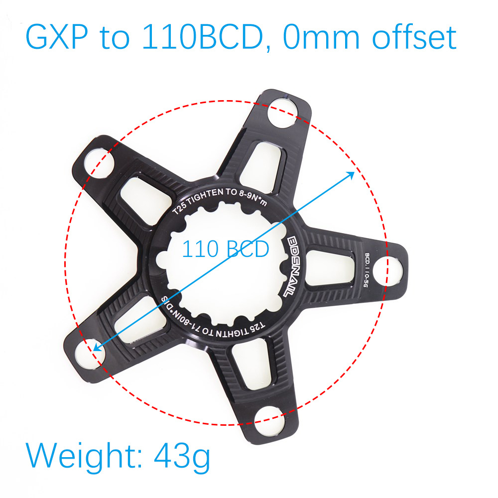 Snail Chainring adapter spider converter for sram GXP to 104 BCD X9 XX1 X0 X01 6 mm 104bcd 110bcd 5 arms 110 red road bike MTB