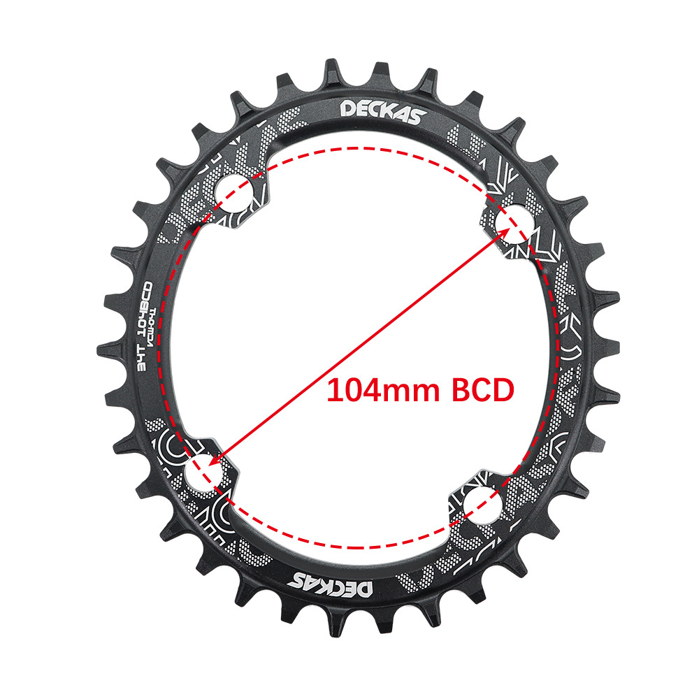 Deckas Bike Chainring Oval 104BCD 32T 34T 36T 38T 40 42 44 46 48 50 52 t Tooth MTB Road Bike Mountain Chainwheel 104 bcd