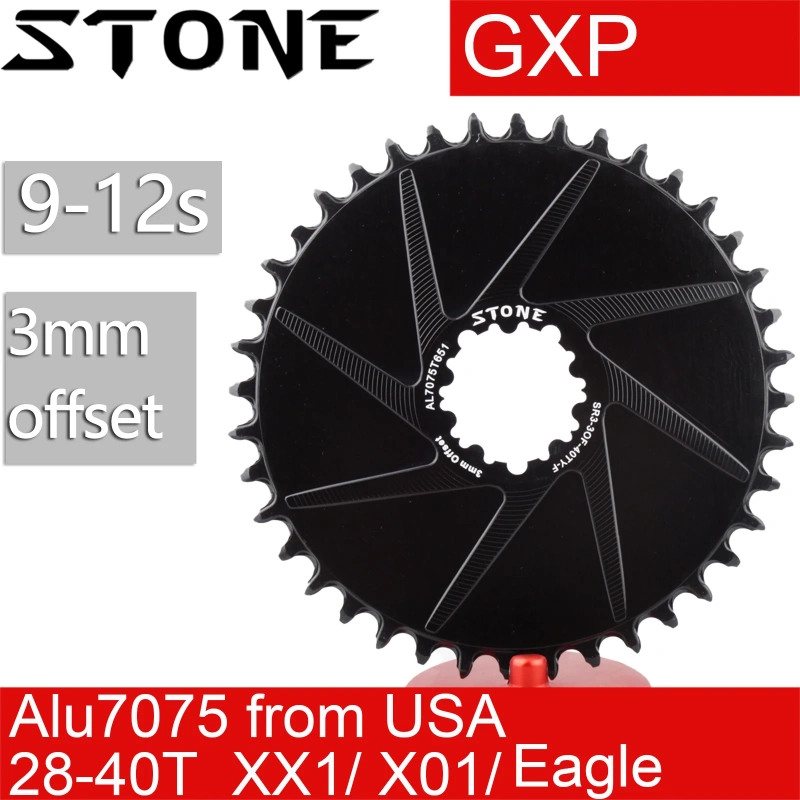 Stone Bike Chainring Aero 3mm Offset Direct Mount 12s Round for Sram GXP DUB NX GX Eagle X9 X0 XX1 X01 28t 30t 32 34t 36 38t 40t