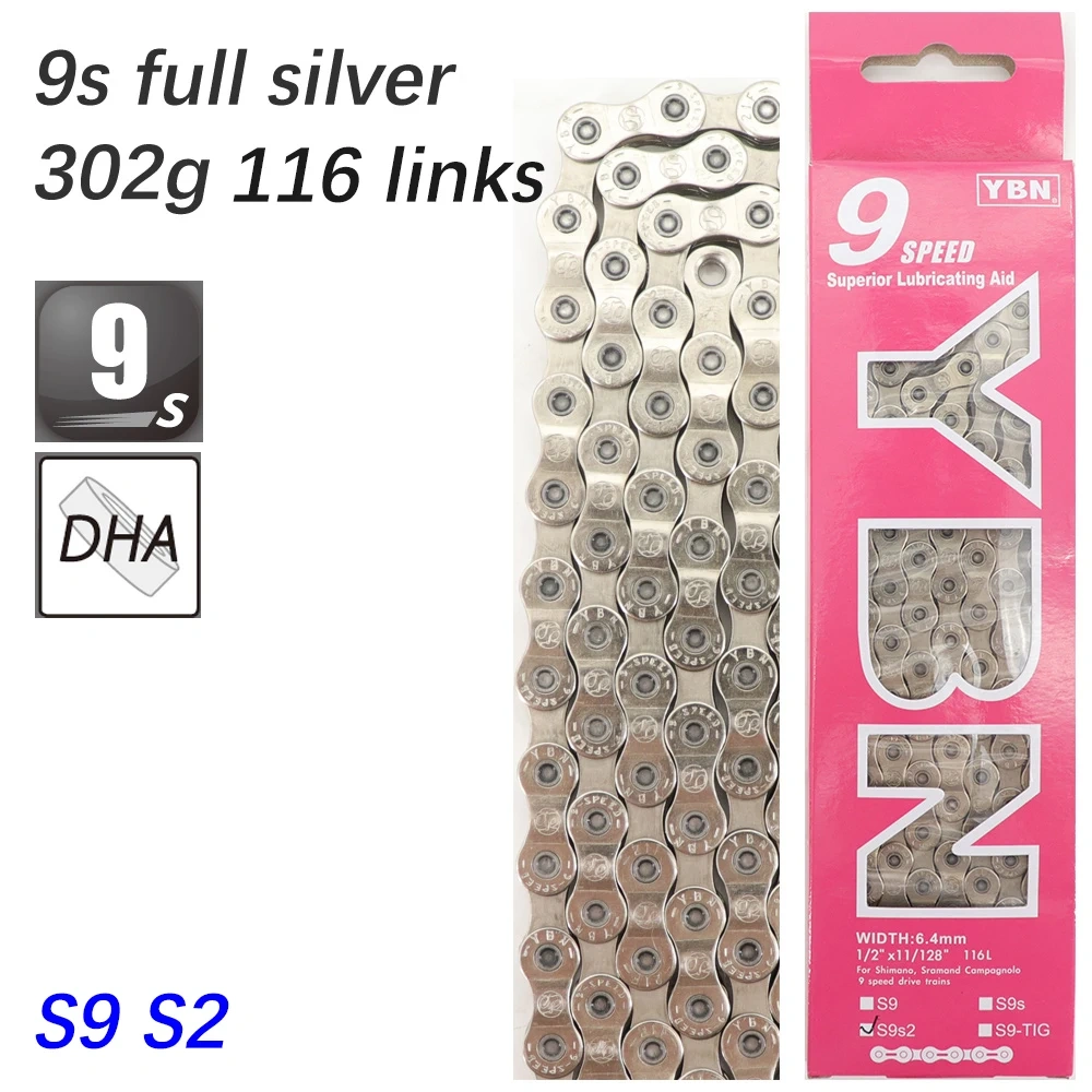 YBN Bike Chain 10 11 12 speed SLA silver hollow gold oil slick Titanium coating 8 9s MTB road bike chain for Shimano/ SRAM