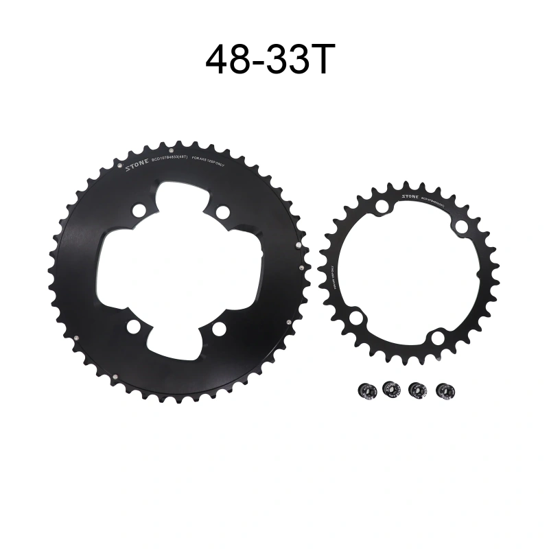 STONE 107BCD Bike Double Chainring Round 2X for Sram FORCE ETAP Flattop AXS 12S 46T 48T 33 35T 50T 37T 52T 39T 54T 41T Circle