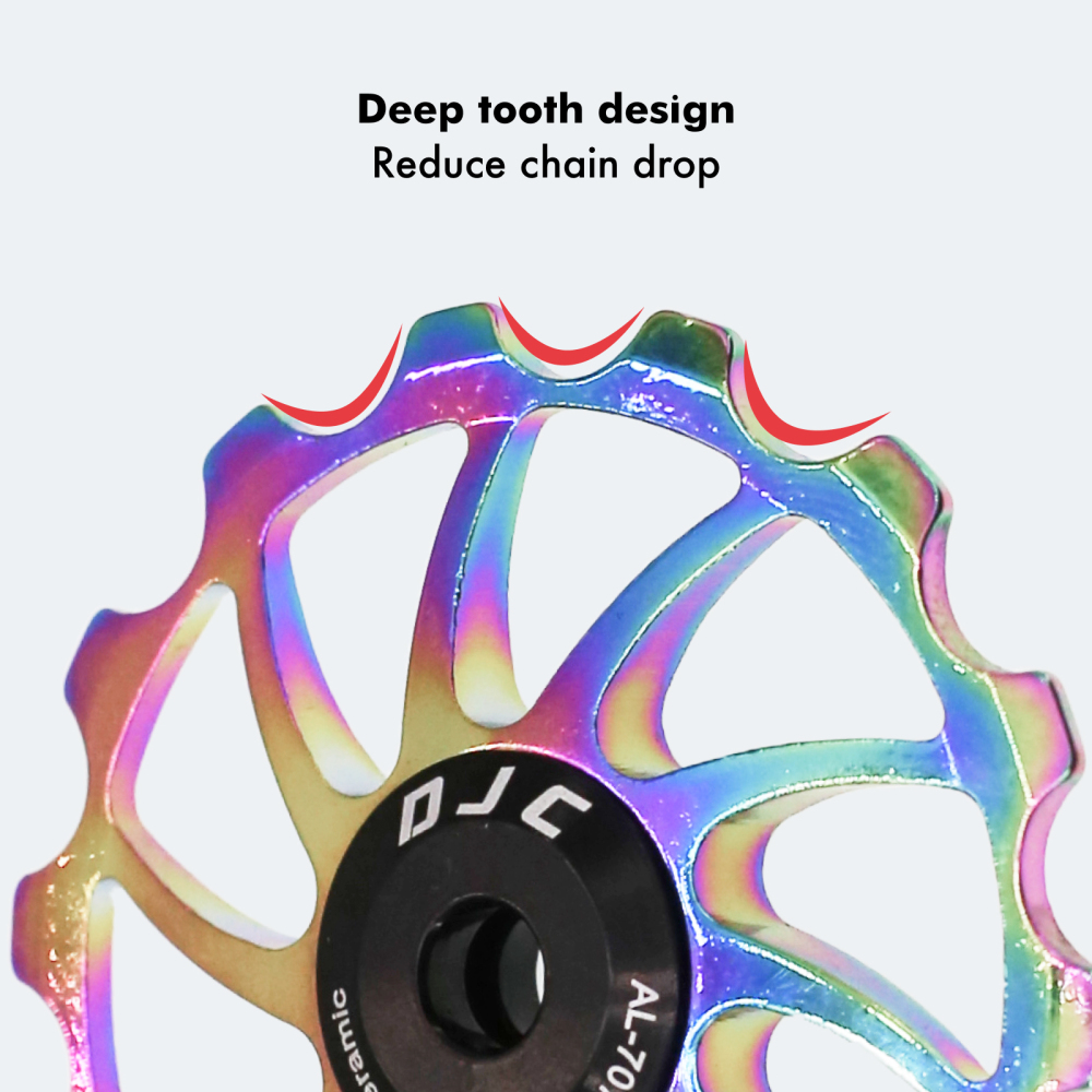 DJC Bike pulley wheel ceramic bearing oilslick 11T 12T 13T 14T 16T MTB road bike for derailleur mountain road bike guide wheel