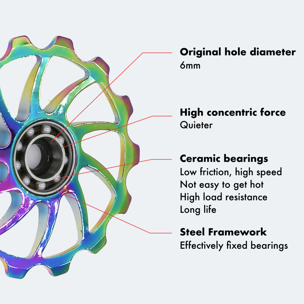 DJC Bike pulley wheel ceramic bearing oilslick 11T 12T 13T 14T 16T MTB road bike for derailleur mountain road bike guide wheel