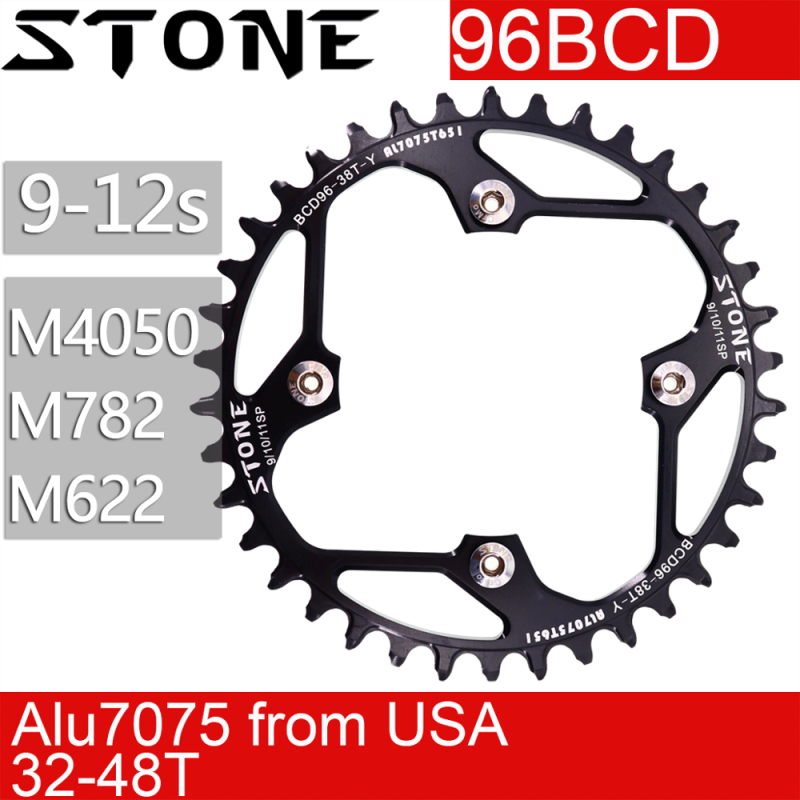 Stone Chainring Round 96BCD for Shimano alivio M782 M4000 M4050 M612 XTC820 36t 38 40t 42 44 46 48T MTB Bike Chainwheel 96bcd