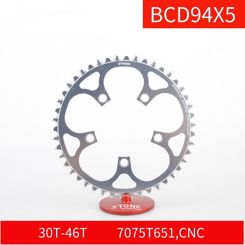 Stone 94BCD Round Chainring 5 Arm Crank 30T 34T 36T 38T 40T 46T Cycling Bike Chainwheel for 94 Bcd 4 Bolts Crank