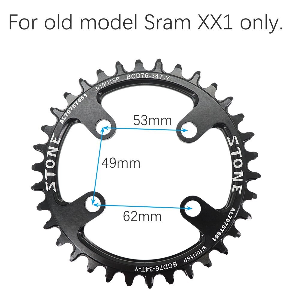 Stone Chainring 76 BCD For Sram XX1 Stout SiSl2 Round 30T 32T 34 36 38T 40T tooth MTB Bike Cycling Bicycle ChainWheel toothplate 76bcd