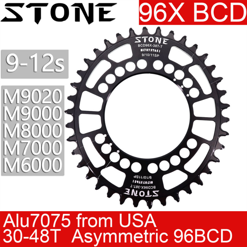 Stone Chainring 96 BCD Oval for Shimano M6000 M7000 M8000 M9000 32t 34 36 40 42 44 48T Bike Chainwheel Bicycle Tooth Plate 96bcd