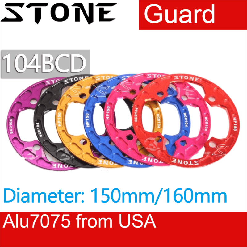 Stone 104BCD Chainring Guard Bash Bicycle Crank Protector 150/160mm 30/32/34/36T XC/AM/FR/DH Chainwheel Cover Bike